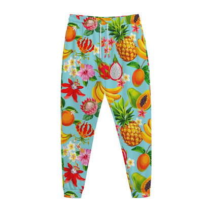 Hawaiian Tropical Fruits Pattern Print Jogger Pants