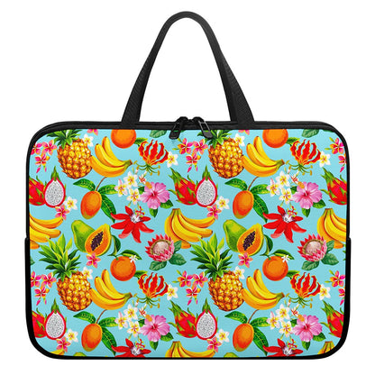 Hawaiian Tropical Fruits Pattern Print Laptop Sleeve With Handle