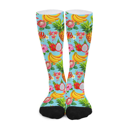 Hawaiian Tropical Fruits Pattern Print Long Socks