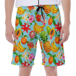 Hawaiian Tropical Fruits Pattern Print Men's Beach Shorts