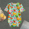Hawaiian Tropical Fruits Pattern Print Men's Bodysuit