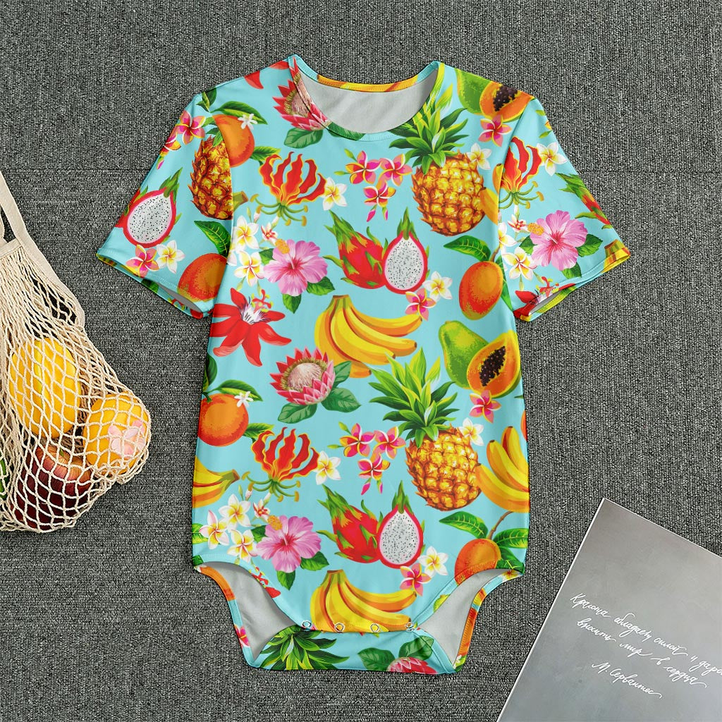 Hawaiian Tropical Fruits Pattern Print Men's Bodysuit
