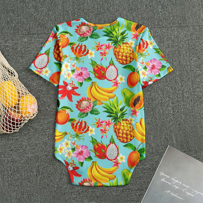 Hawaiian Tropical Fruits Pattern Print Men's Bodysuit