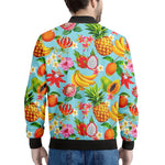 Hawaiian Tropical Fruits Pattern Print Men's Bomber Jacket
