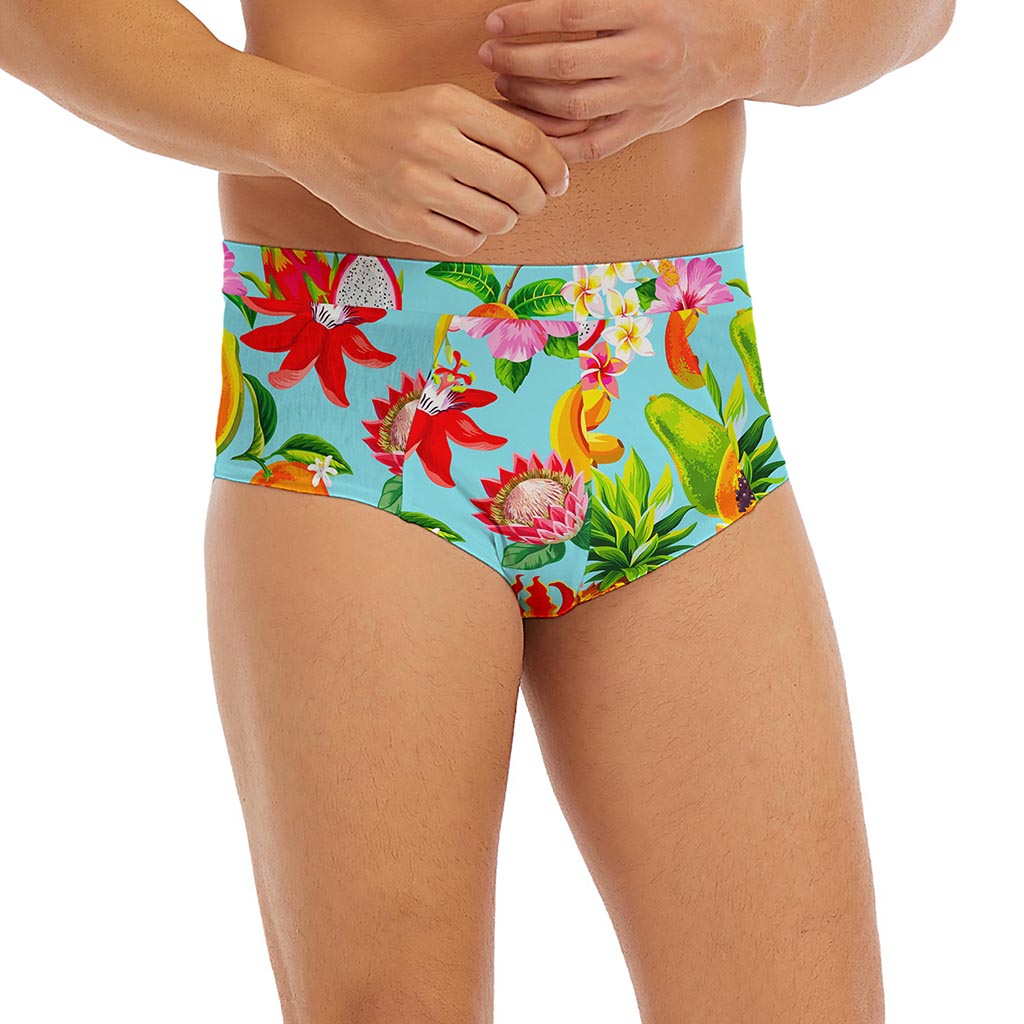 Hawaiian Tropical Fruits Pattern Print Men's Briefs