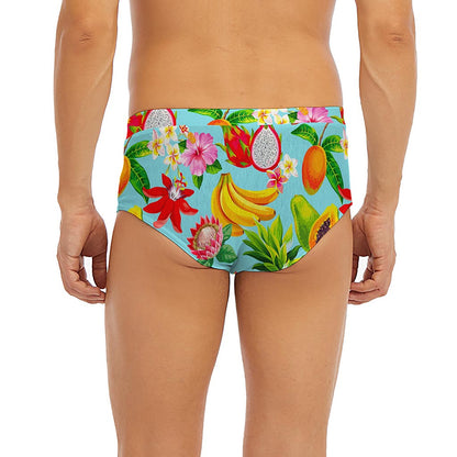 Hawaiian Tropical Fruits Pattern Print Men's Briefs
