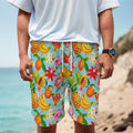 Hawaiian Tropical Fruits Pattern Print Men's Cargo Shorts
