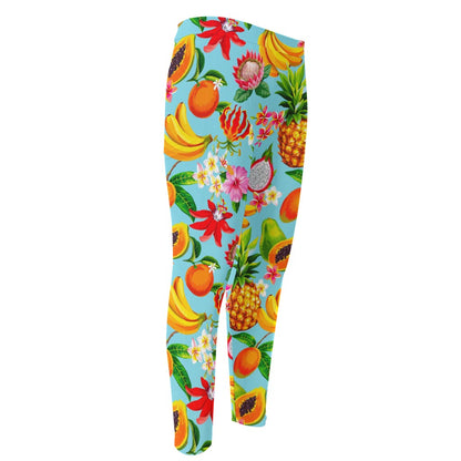Hawaiian Tropical Fruits Pattern Print Men's Compression Pants