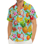 Hawaiian Tropical Fruits Pattern Print Men's Deep V-Neck Shirt