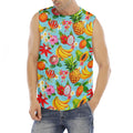 Hawaiian Tropical Fruits Pattern Print Men's Fitness Tank Top