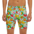 Hawaiian Tropical Fruits Pattern Print Men's Long Boxer Briefs