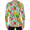 Hawaiian Tropical Fruits Pattern Print Men's Long Sleeve T-Shirt