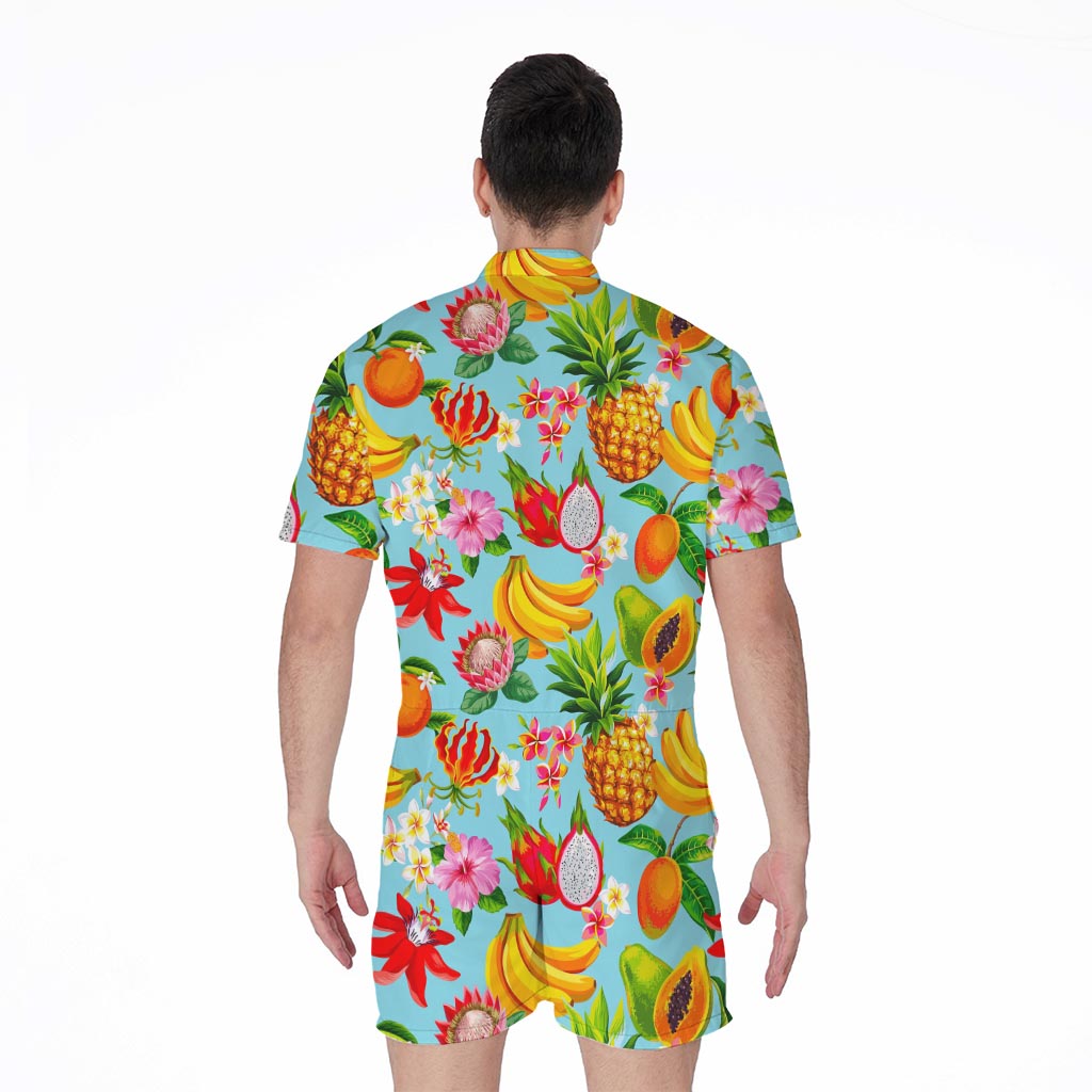 Hawaiian Tropical Fruits Pattern Print Men's Rompers