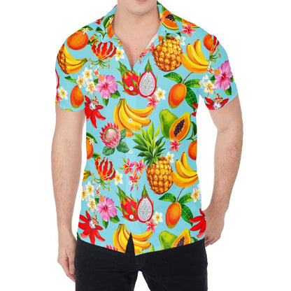 Hawaiian Tropical Fruits Pattern Print Men's Shirt
