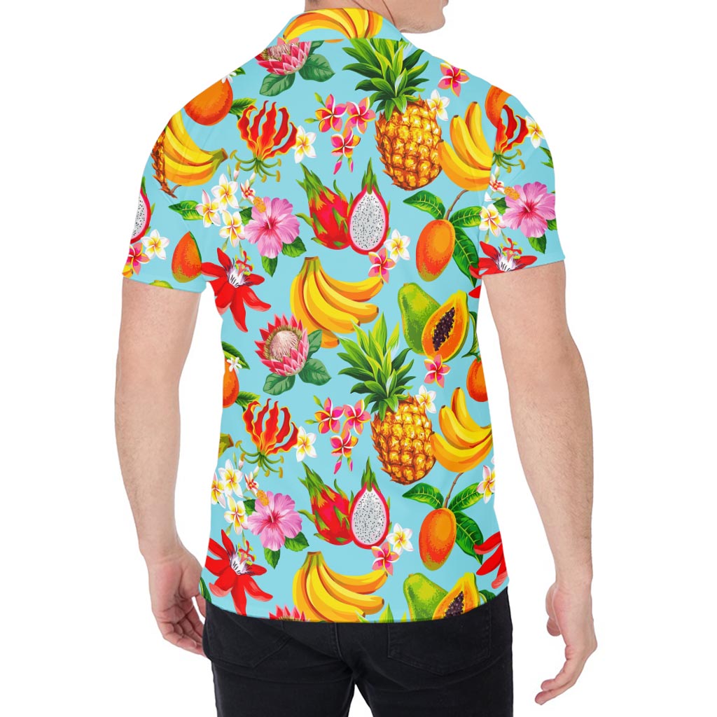 Hawaiian Tropical Fruits Pattern Print Men's Shirt