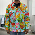 Hawaiian Tropical Fruits Pattern Print Men's Shirt Jacket