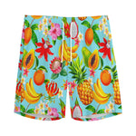 Hawaiian Tropical Fruits Pattern Print Men's Sports Shorts