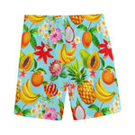 Hawaiian Tropical Fruits Pattern Print Men's Sports Shorts