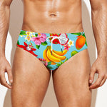 Hawaiian Tropical Fruits Pattern Print Men's Swim Briefs