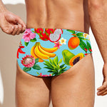 Hawaiian Tropical Fruits Pattern Print Men's Swim Briefs