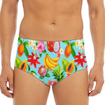 Hawaiian Tropical Fruits Pattern Print Men's Triangle Swim Briefs