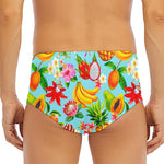 Hawaiian Tropical Fruits Pattern Print Men's Triangle Swim Briefs