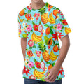 Hawaiian Tropical Fruits Pattern Print Men's Velvet T-Shirt
