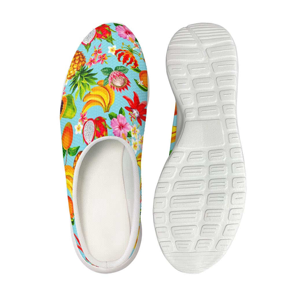 Hawaiian Tropical Fruits Pattern Print Mesh Casual Shoes