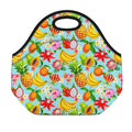 Hawaiian Tropical Fruits Pattern Print Neoprene Lunch Bag