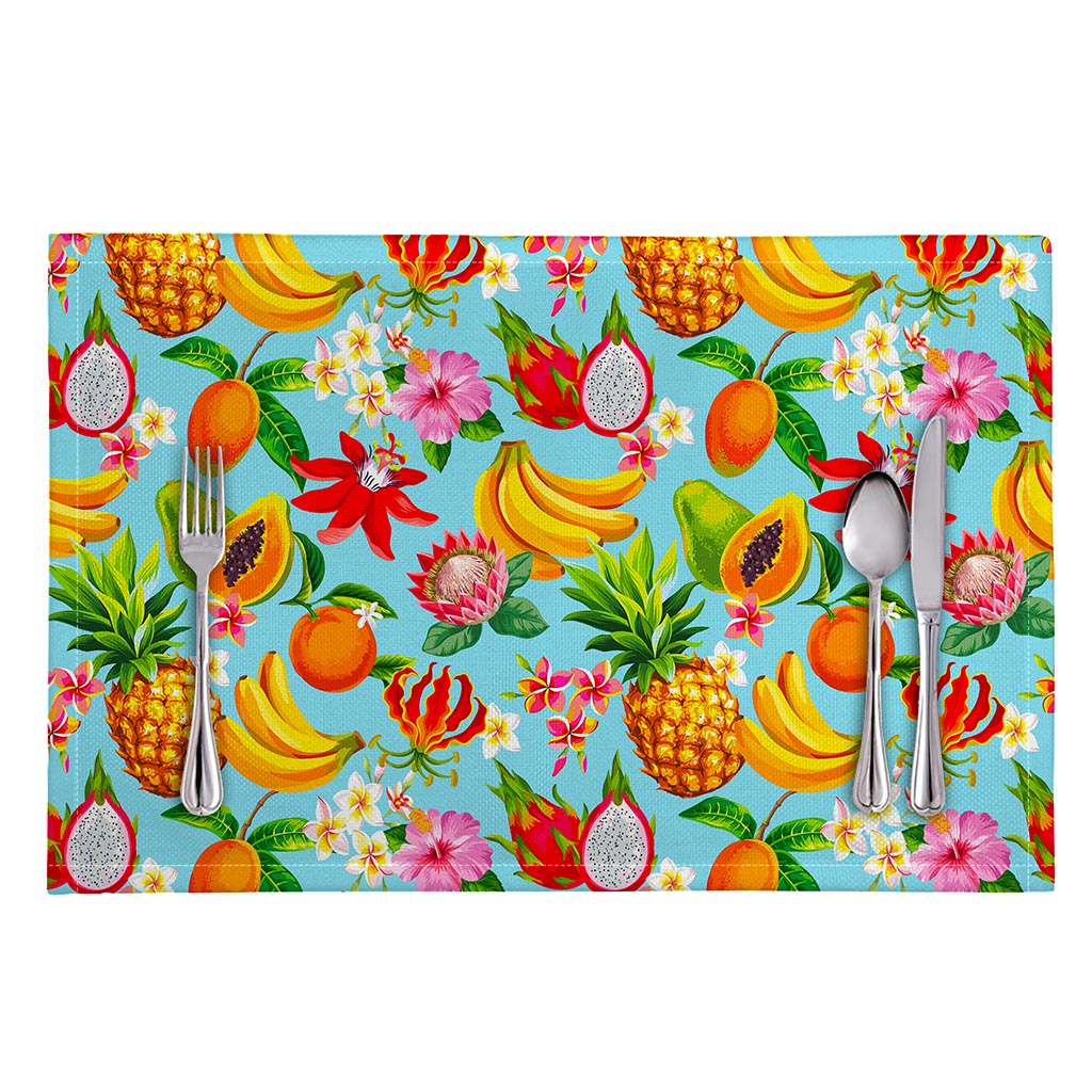 Hawaiian Tropical Fruits Pattern Print Placemat