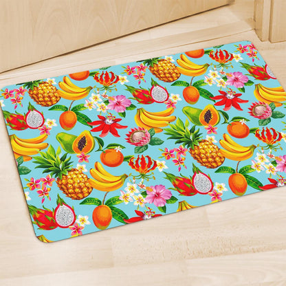 Hawaiian Tropical Fruits Pattern Print Polyester Doormat