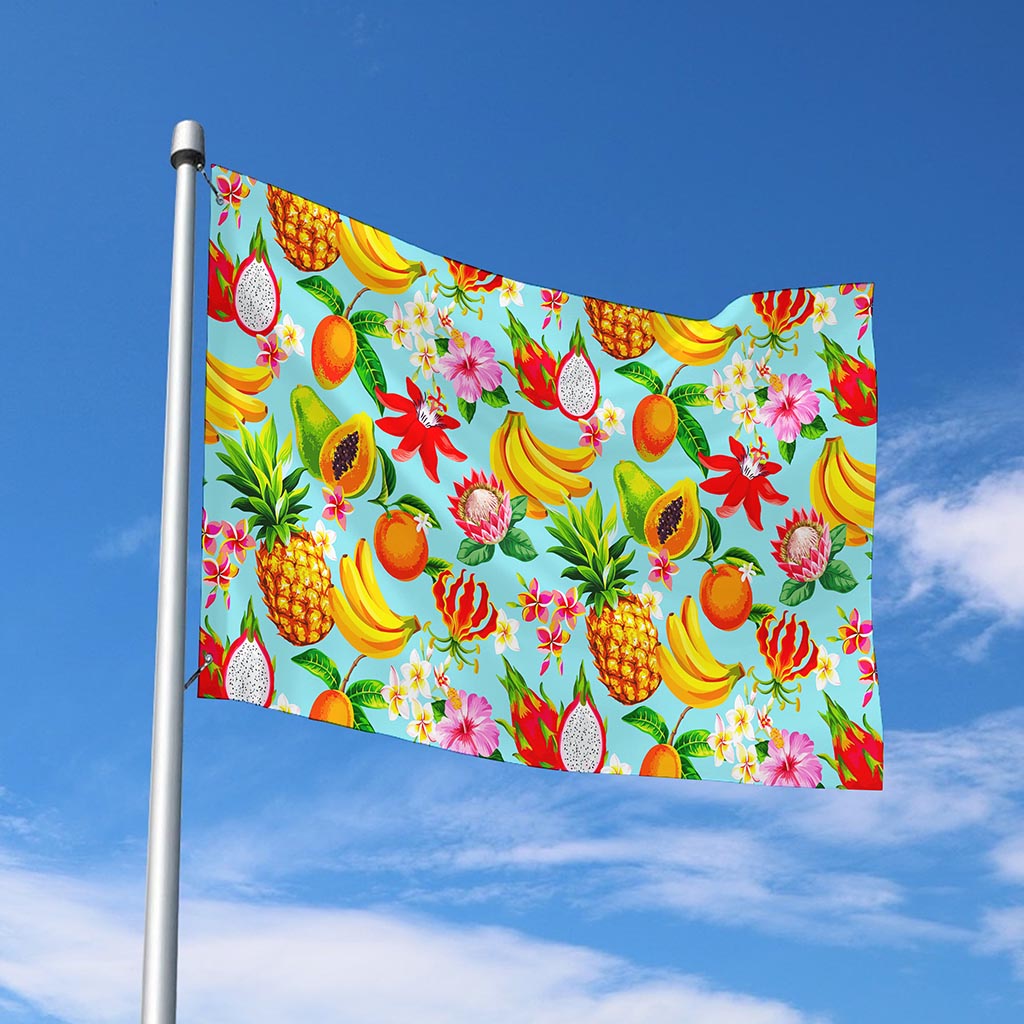 Hawaiian Tropical Fruits Pattern Print Polyester Flag