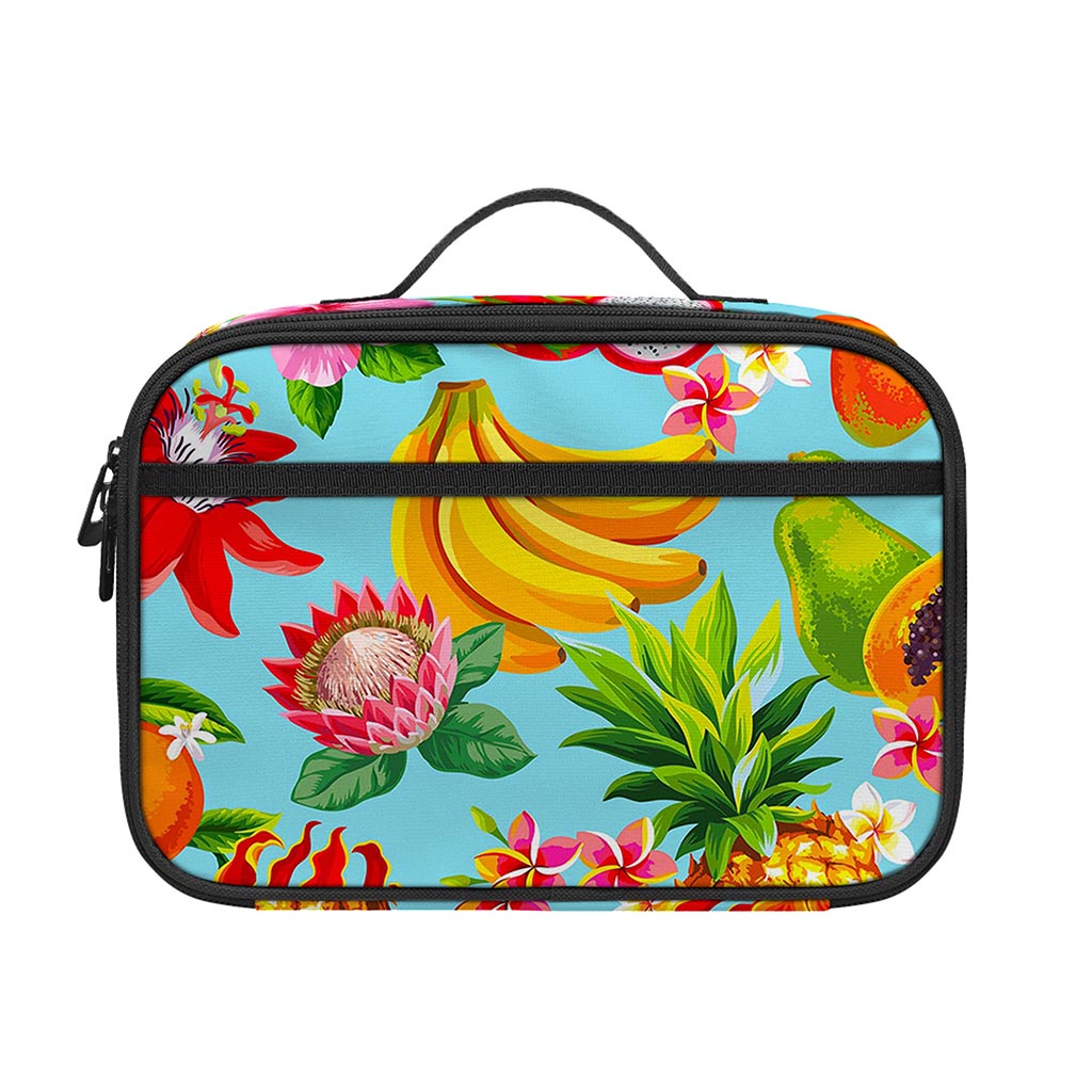 Hawaiian Tropical Fruits Pattern Print Portable Lunch Bag