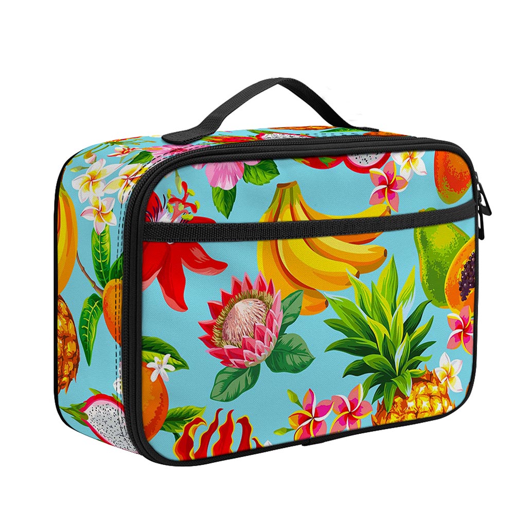 Hawaiian Tropical Fruits Pattern Print Portable Lunch Bag
