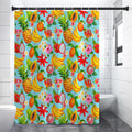 Hawaiian Tropical Fruits Pattern Print Premium Shower Curtain