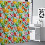 Hawaiian Tropical Fruits Pattern Print Premium Shower Curtain