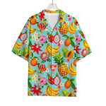 Hawaiian Tropical Fruits Pattern Print Rayon Hawaiian Shirt
