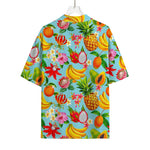 Hawaiian Tropical Fruits Pattern Print Rayon Hawaiian Shirt