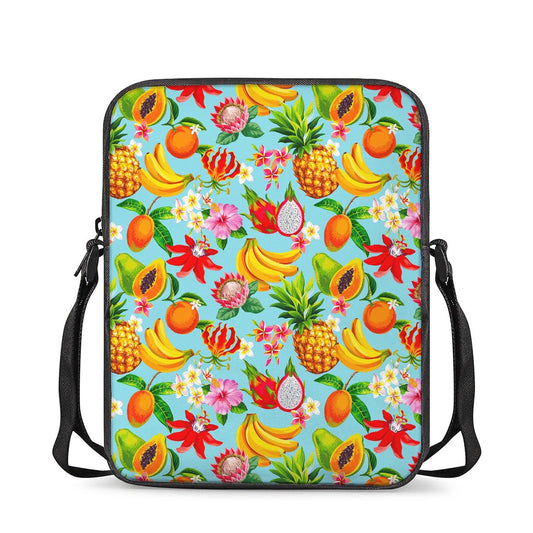 Hawaiian Tropical Fruits Pattern Print Rectangular Crossbody Bag