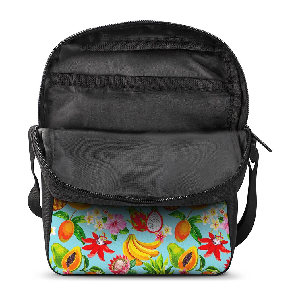 Hawaiian Tropical Fruits Pattern Print Rectangular Crossbody Bag