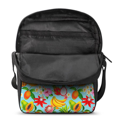 Hawaiian Tropical Fruits Pattern Print Rectangular Crossbody Bag