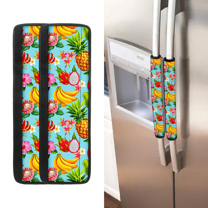 Hawaiian Tropical Fruits Pattern Print Refrigerator Handle Covers