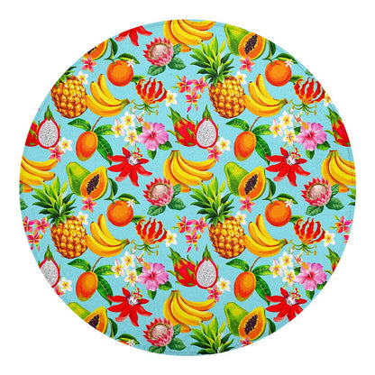 Hawaiian Tropical Fruits Pattern Print Round Blanket