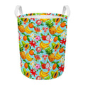 Hawaiian Tropical Fruits Pattern Print Round Laundry Basket