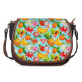 Hawaiian Tropical Fruits Pattern Print Saddle Bag