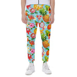 Hawaiian Tropical Fruits Pattern Print Scuba Joggers