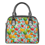 Hawaiian Tropical Fruits Pattern Print Shoulder Handbag