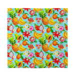 Hawaiian Tropical Fruits Pattern Print Silk Bandana