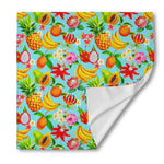 Hawaiian Tropical Fruits Pattern Print Silk Bandana