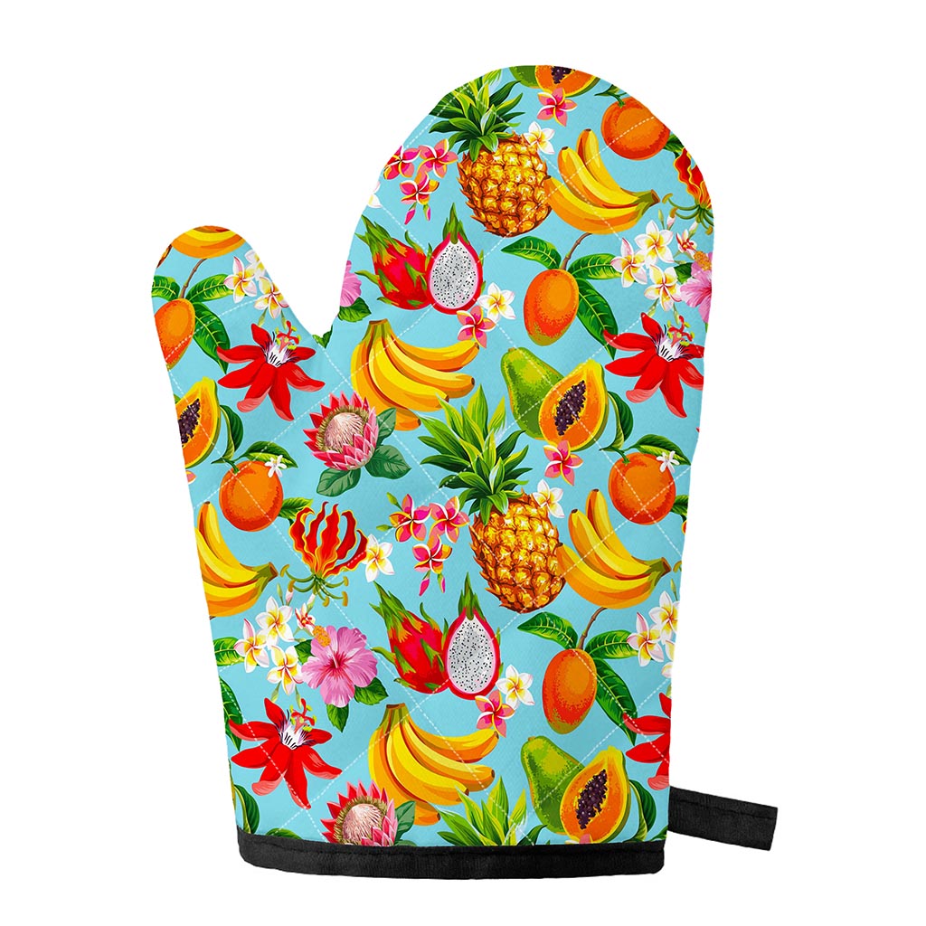 Hawaiian Tropical Fruits Pattern Print Single Oven Mitt